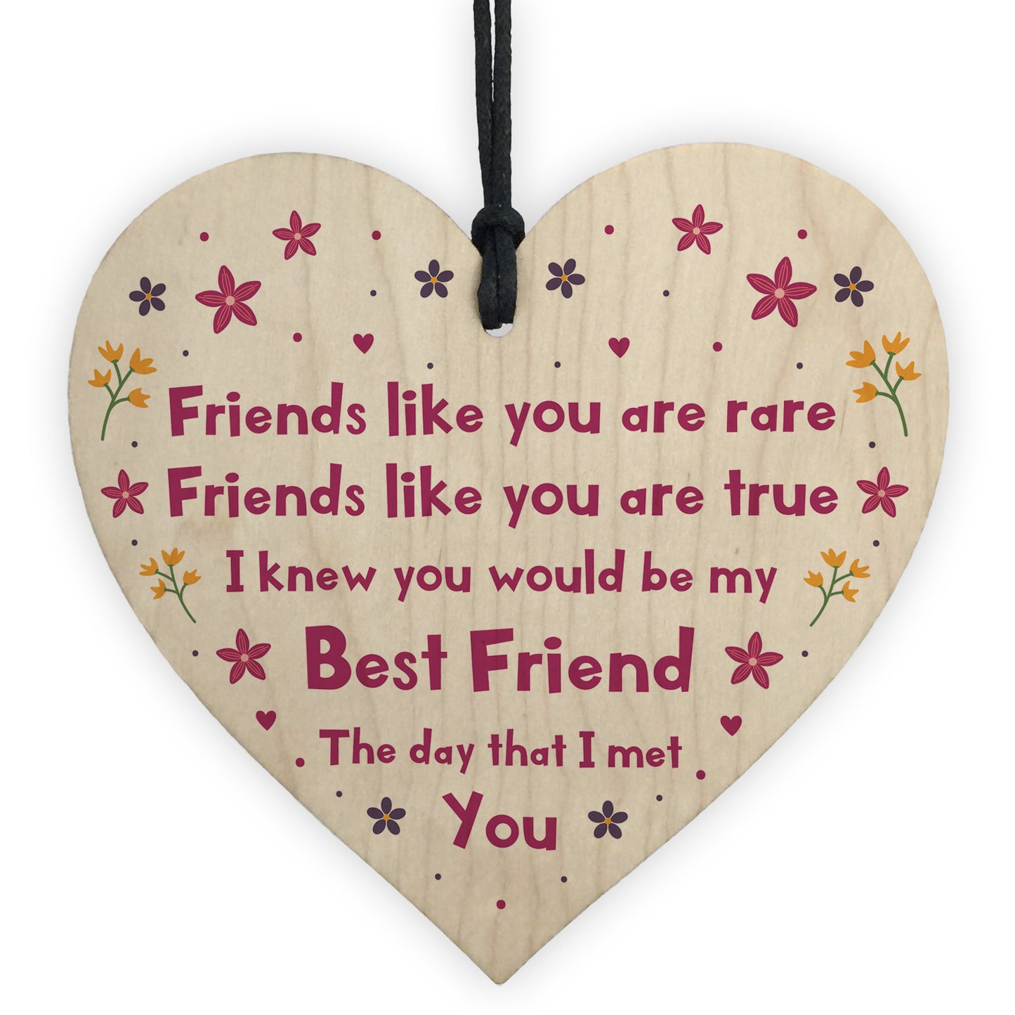 Best Friend Keepsake Gift Novelty Wood Heart Christmas Birthday