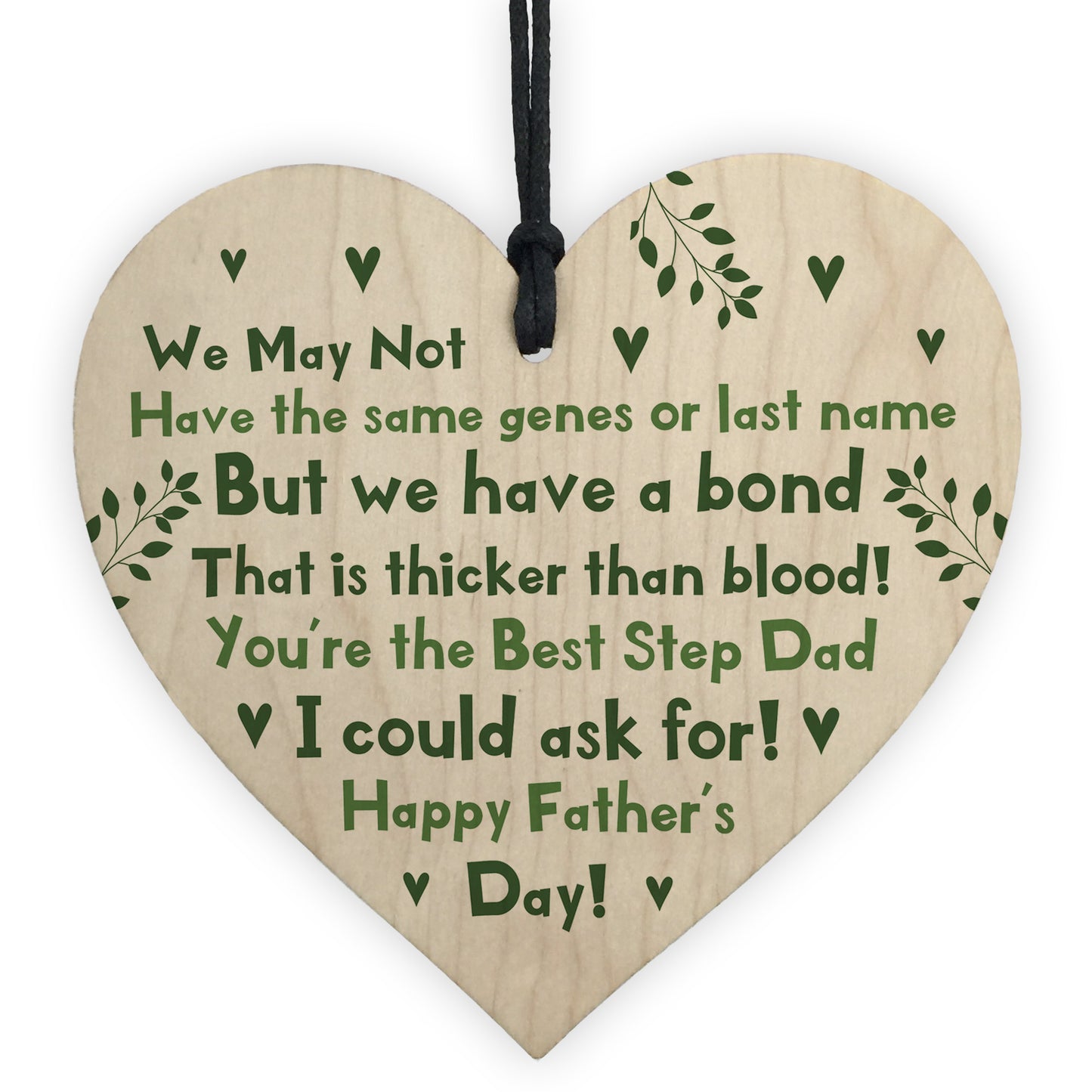 Stepdad Gift For Fathers Day Wood Heart Thank You Gift For Him
