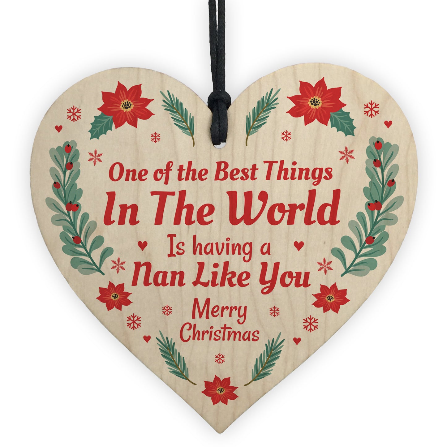 Best Nan Gifts For Christmas Wood Heart Tree Decoration Gifts