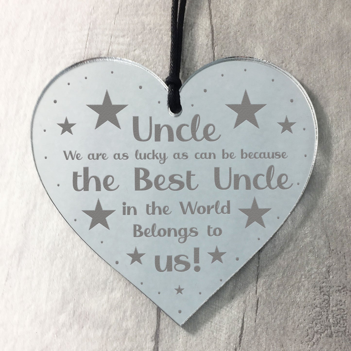 Novelty Uncle Gift For Birthday Christmas Engraved Heart