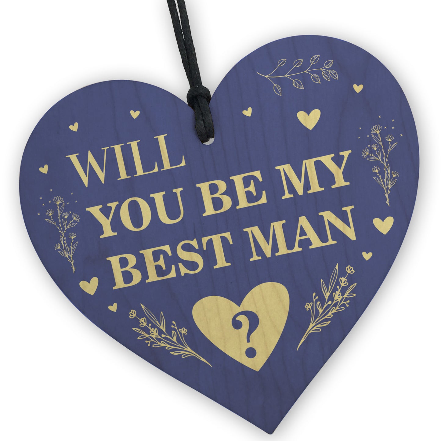 Will You be my Best Man Wood Heart Proposal Wedding Gift