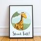 Animal Framed Nursery Prints / Giraffe Wall Art Pictures Nursery