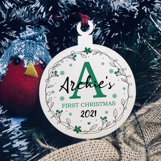 Baby 1st First Christmas Bauble Personalised Tree Decoration
