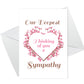 Thinking Of You Condolences Sympathies Bereavement Card