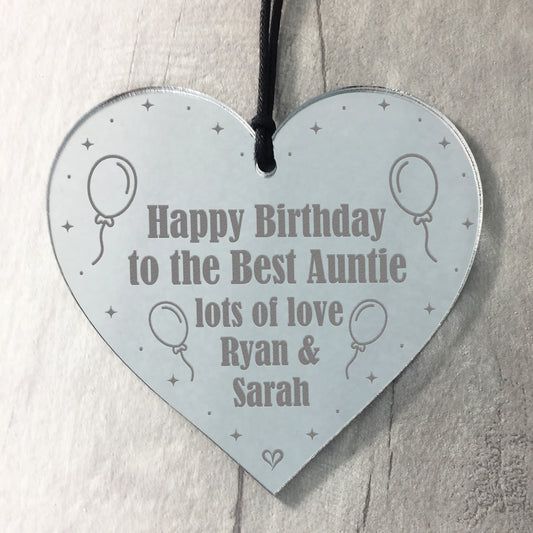 Best Auntie Birthday Gift Personalised Engraved Heart Gift
