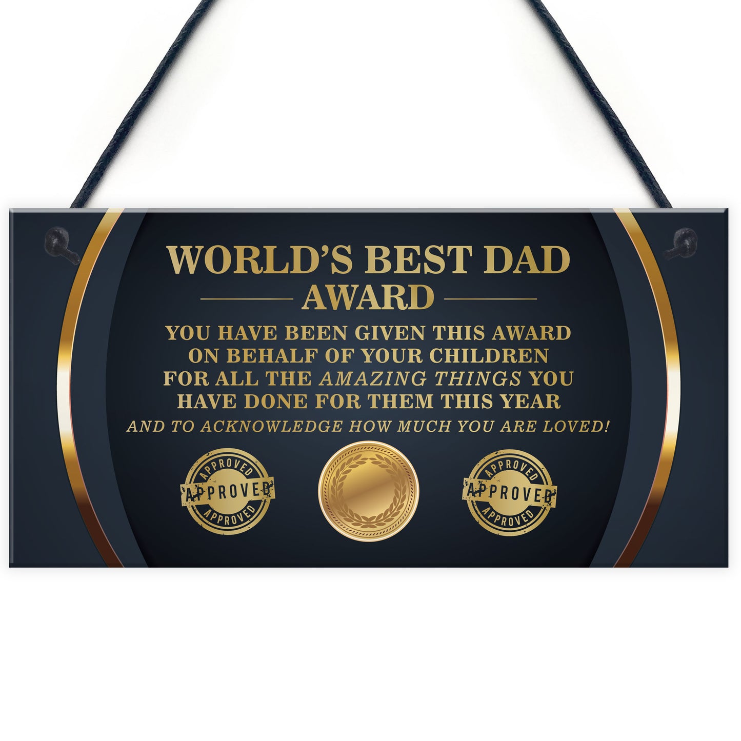 BEST DAD AWARD Dad Sign Fathers Day Gift From Daughter Son
