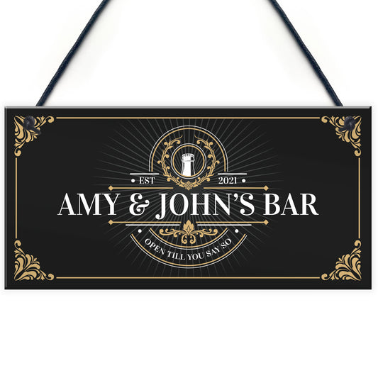 Vintage Home Bar Sign Personalised Garden Bar Man Cave Sign