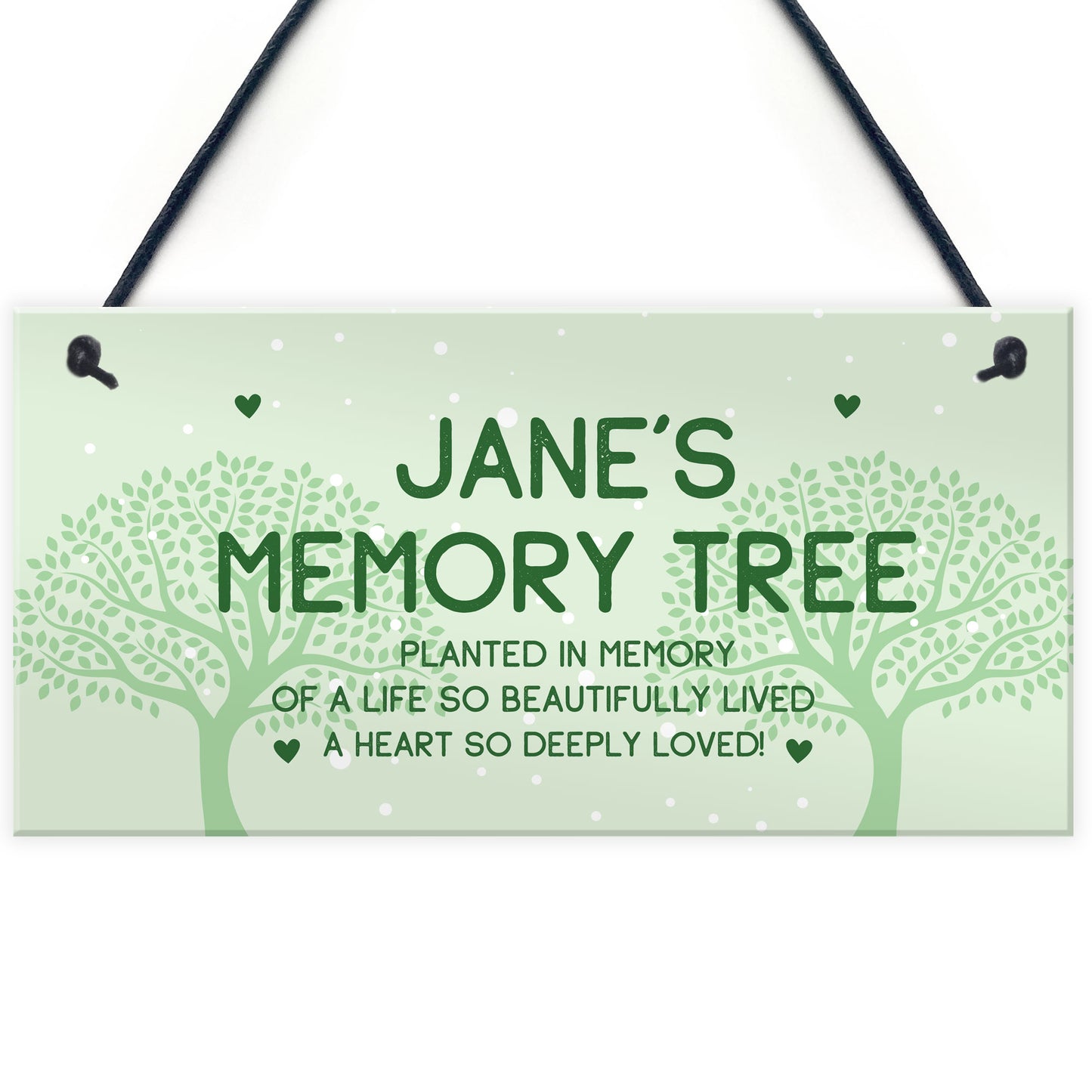 Memory Tree Plaque Hanging Personalised Mum Nan Auntie Memorial