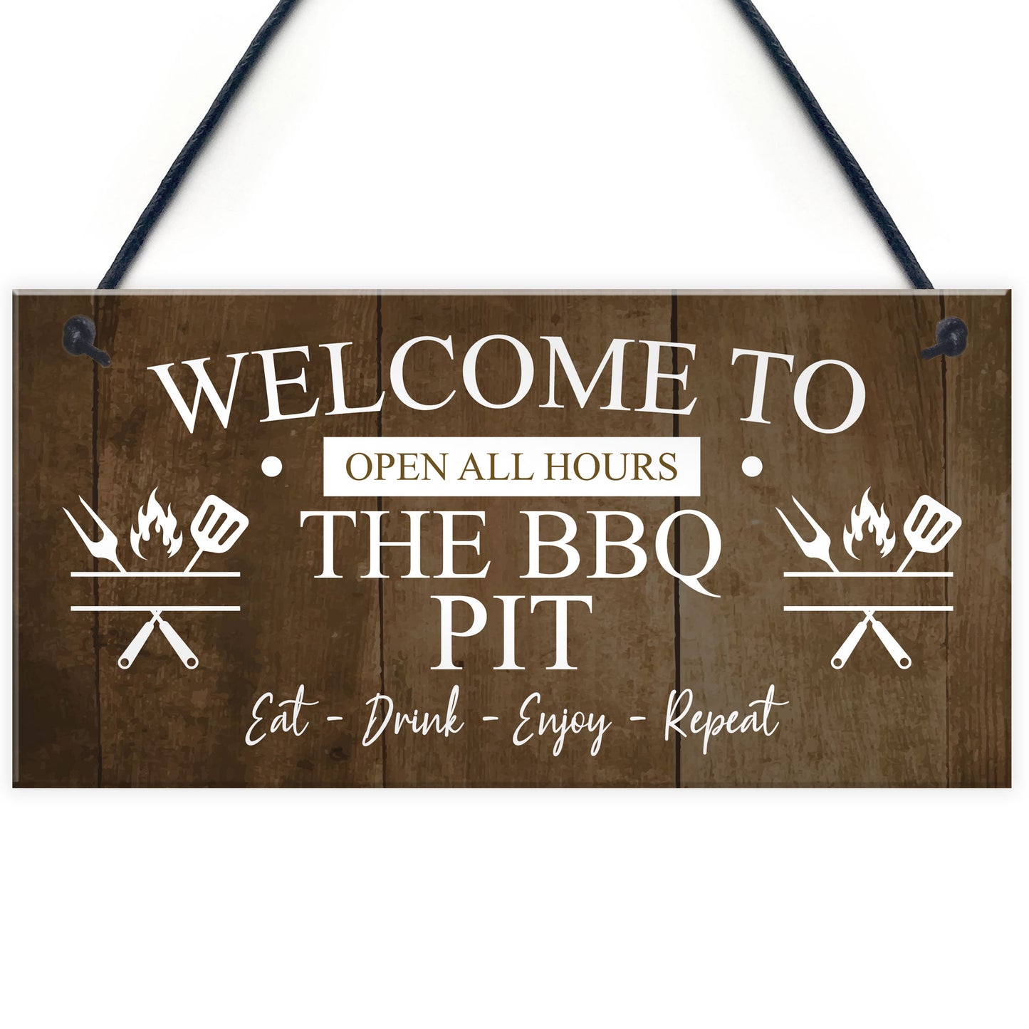 The BBQ Pit Hanging Outdoor Garden Barbecue Gift Sign