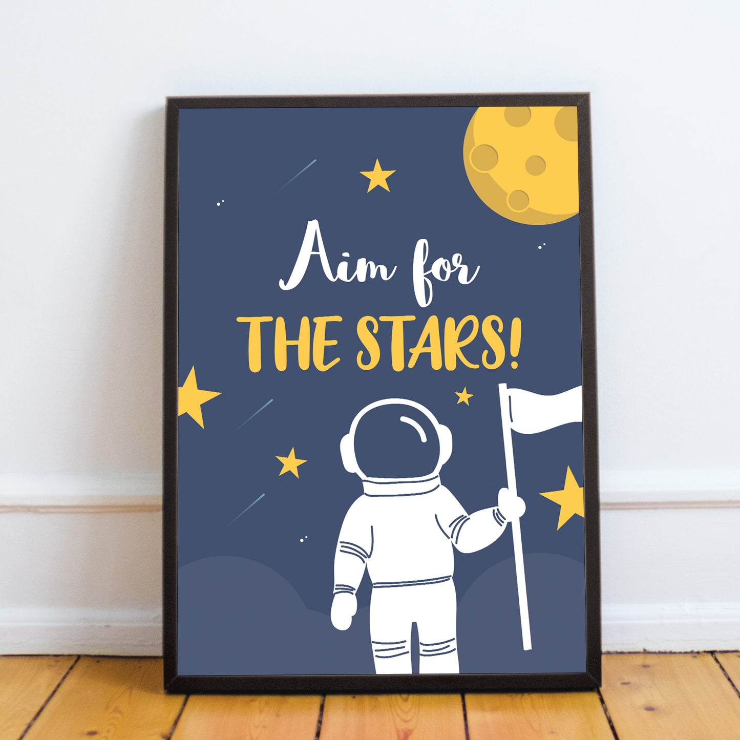 FRAMED Space Wall Art Boys Bedroom Decoration Baby Nursery Print