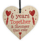 6th Anniversary Gift Wood Heart Perfect Gift For Husband Wife