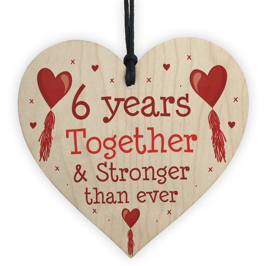 6th Anniversary Gift Wood Heart Perfect Gift For Husband Wife