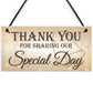 Thank You Sharing Our Special Day Hanging Wedding Plaque Gift