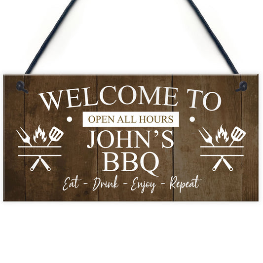 BBQ Signs For Outside Personalised Vintage Shed Man Cave Garden