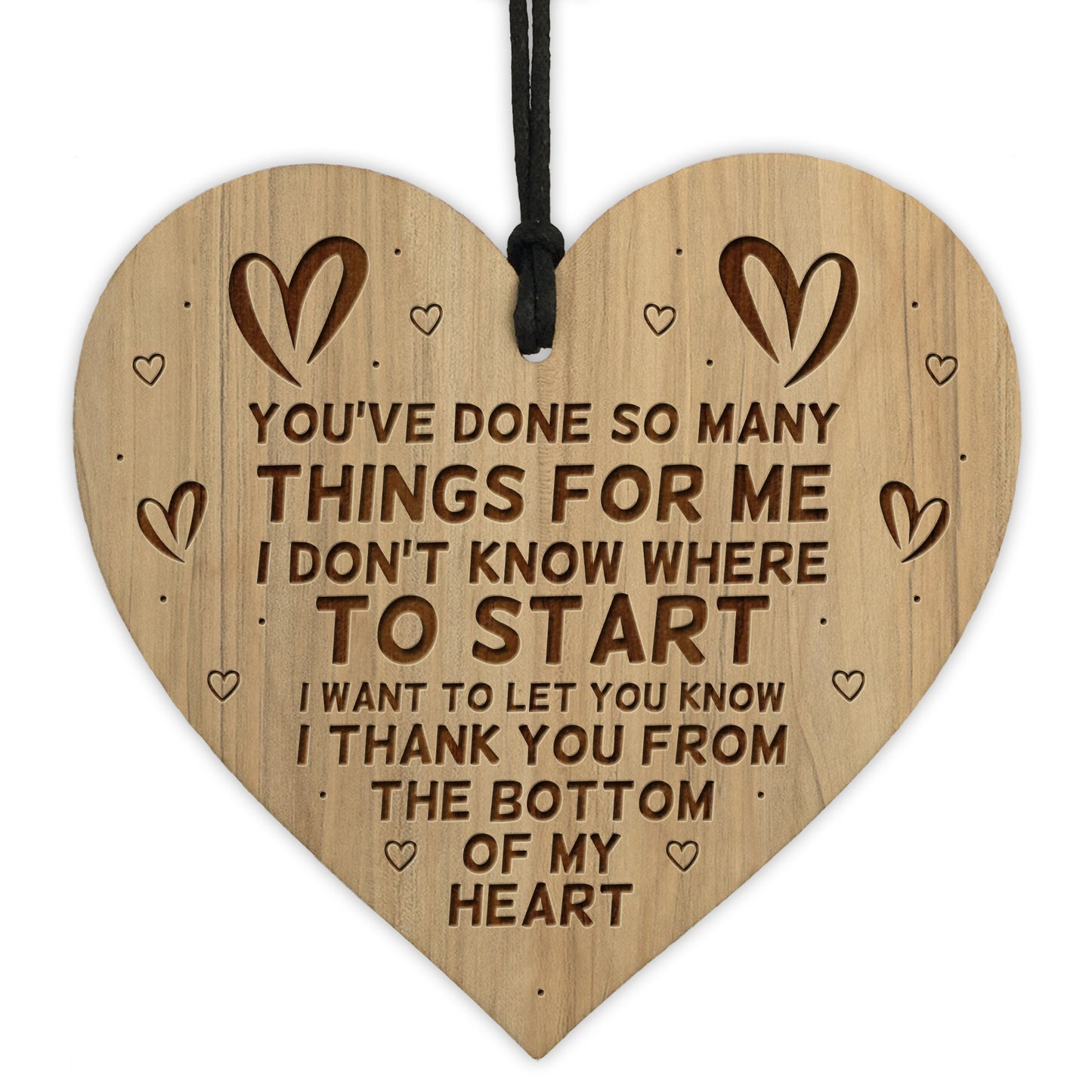 Special Thank You Friend Gift Engraved Heart Hanging Sign