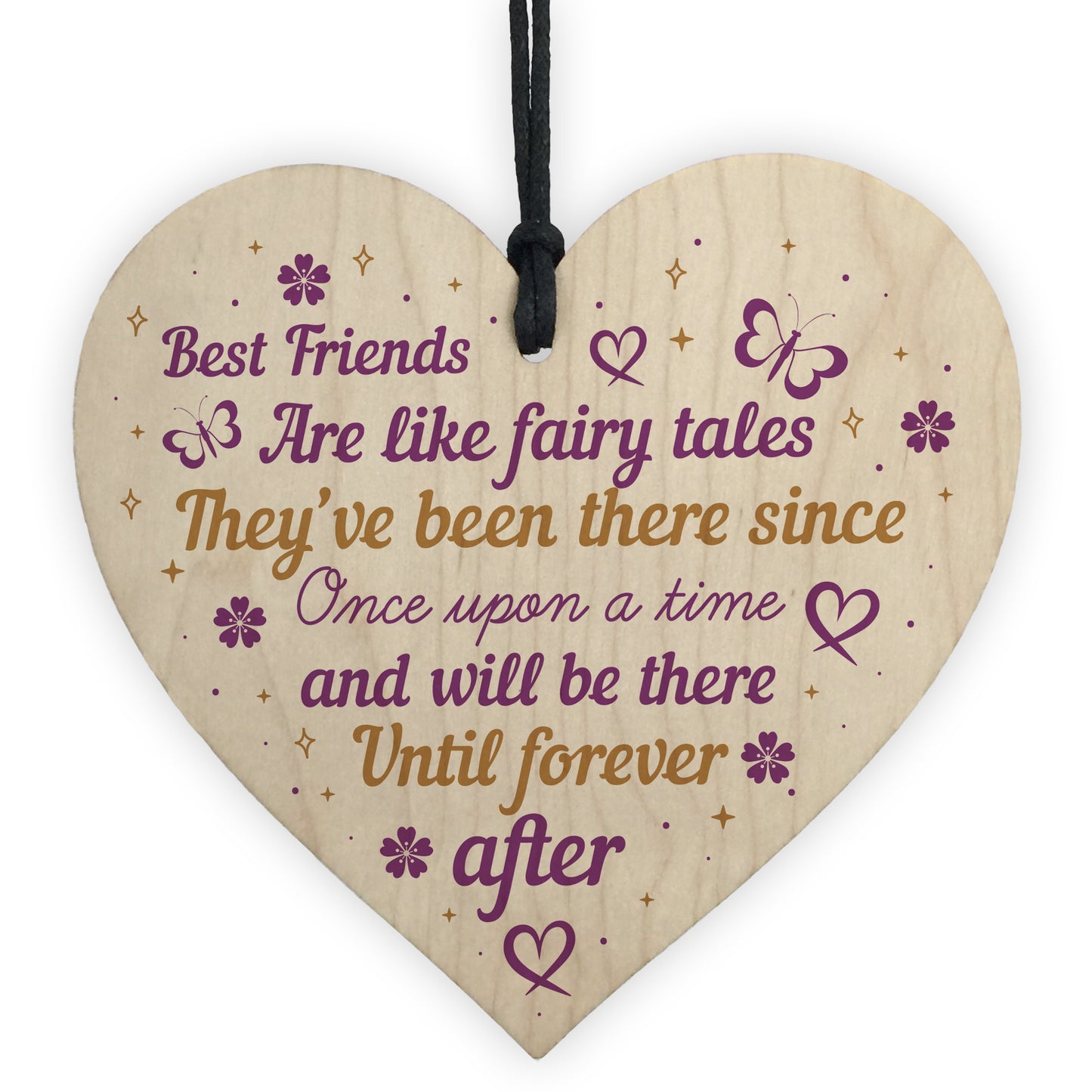 Best Friend Friendship Plaque Wooden Heart Thank You Christmas