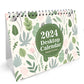 Botanical Flip Desktop Calendar Month To View Birthday Christmas