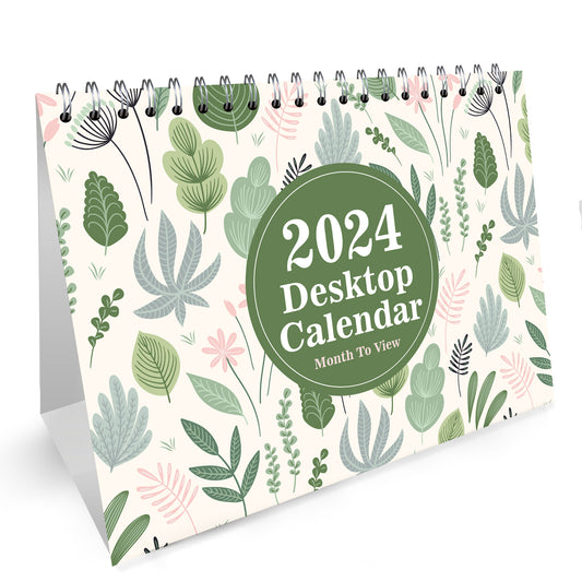 Botanical Flip Desktop Calendar Month To View Birthday Christmas