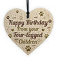FUNNY Birthday Gift For Mum Dad Wooden Heart Gift From Dog