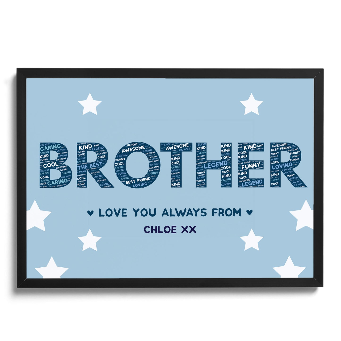 Brother Gift Personalised Frame Print Brother Birthday Xmas Gift