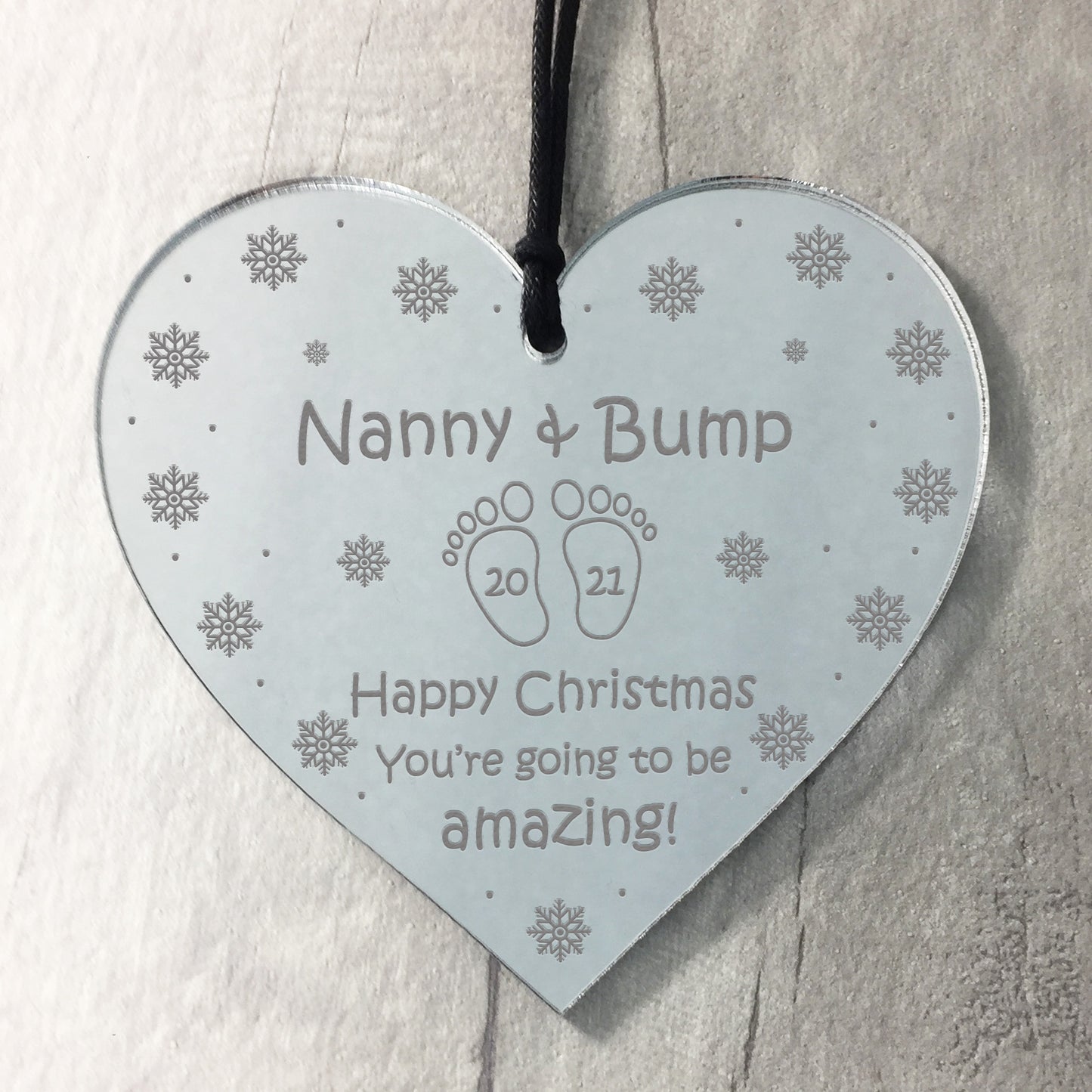 Nanny To Be Gift From Bump Engraved Heart Christmas Gift