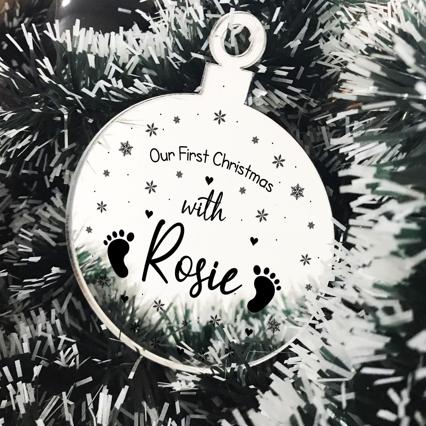 Acrylic Personalised Babys 1st First Christmas Tree Decoration