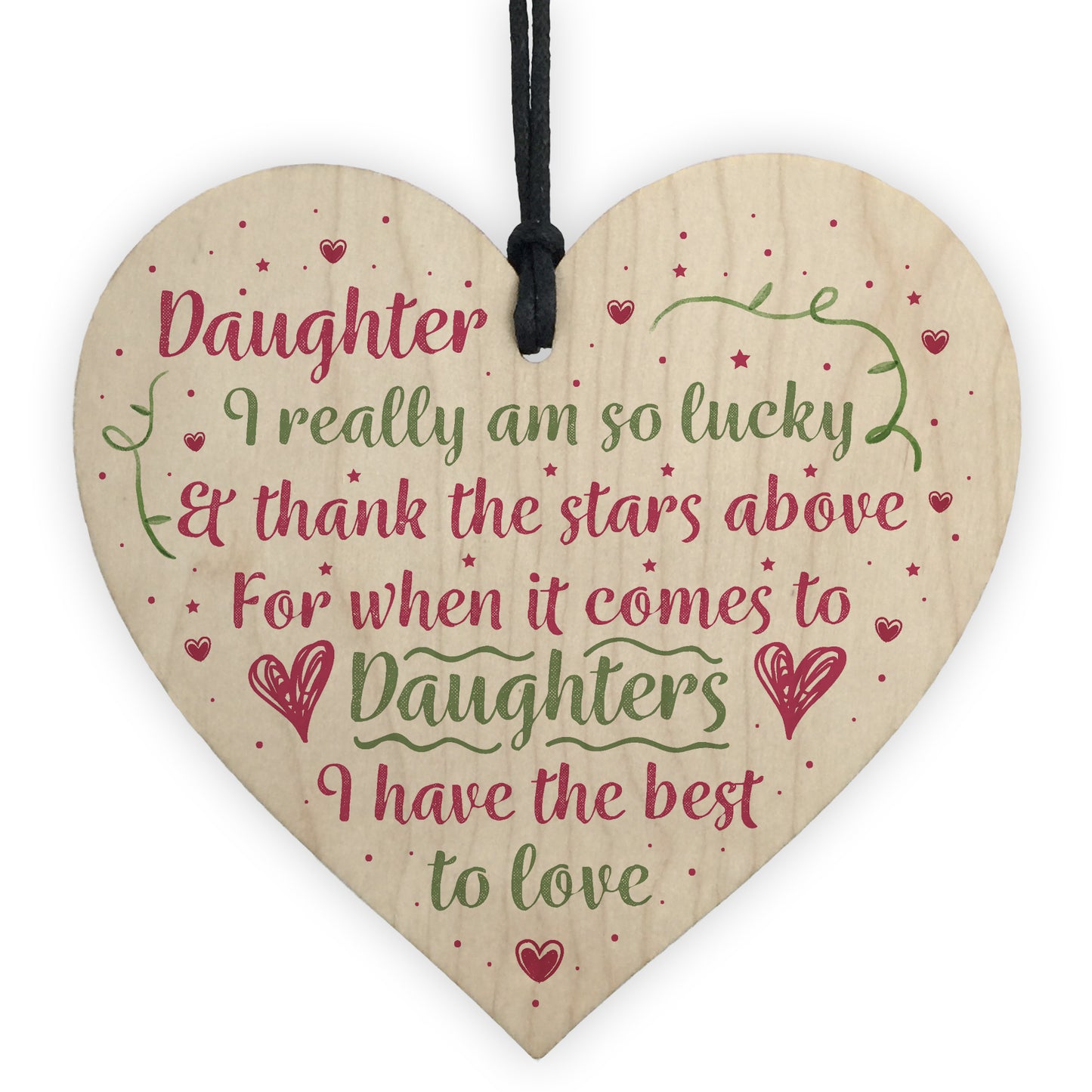 Handmade Gift For Daughter Wooden Heart Chic Birthday Plaque