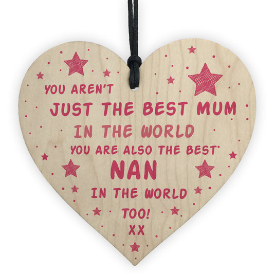 Best Mum Nan Gift For Birthday Wooden Heart Gift For Her
