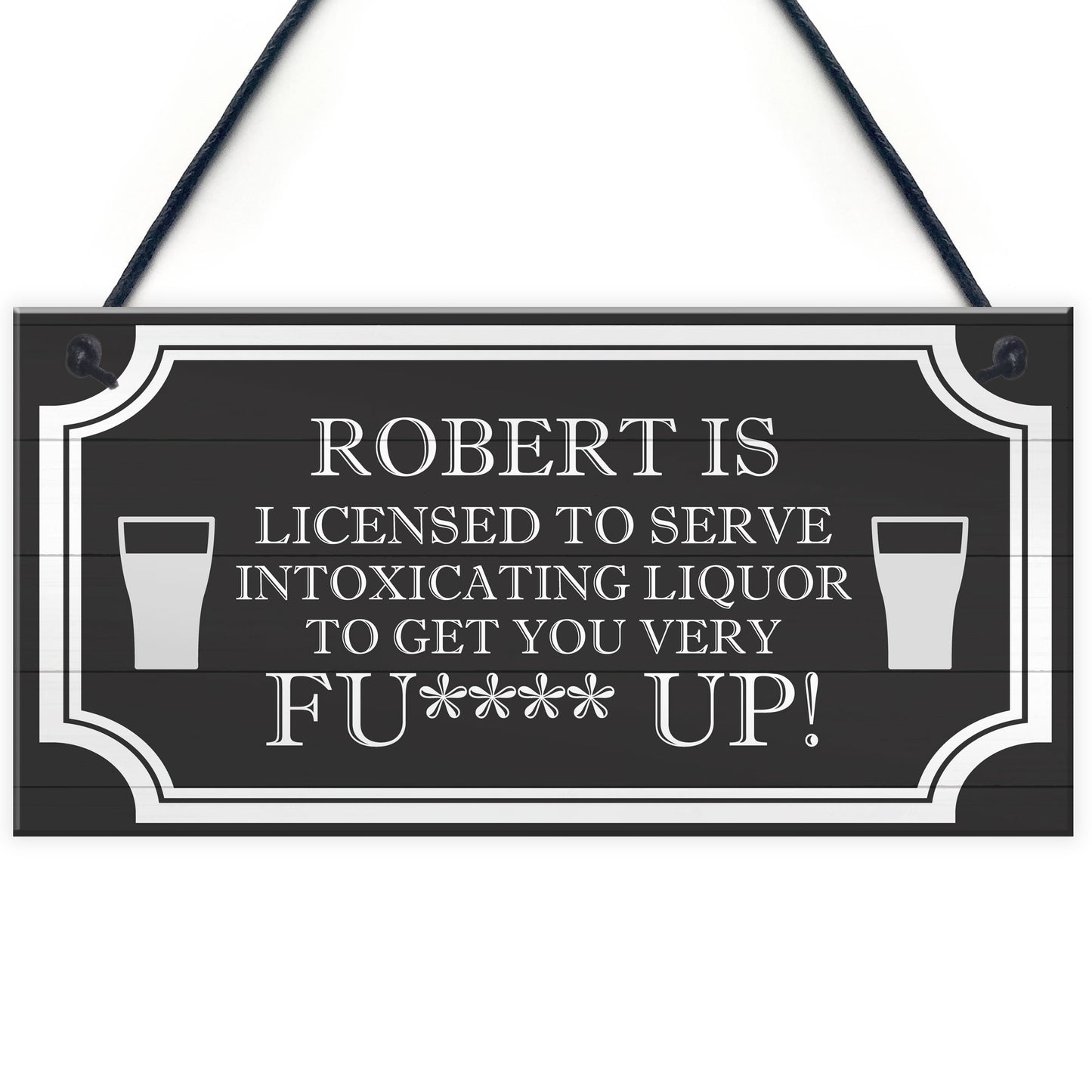 Funny Rude Home Bar Sign Personalised Man Cave Pub Bar Hanging