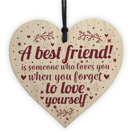 Best Friend Gift For Women Handmade Wooden Heart Friendship Sign