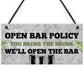 Novelty Home Bar Sign Alcohol Gift Gin Vodka Beer Gift Man Cave
