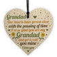 Grandad Gifts For Christmas Birthday Wooden Heart THANK YOU Gift