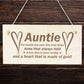 Auntie Gifts Aunt Aunty Birthday Christmas Gifts Wood Sign Gift