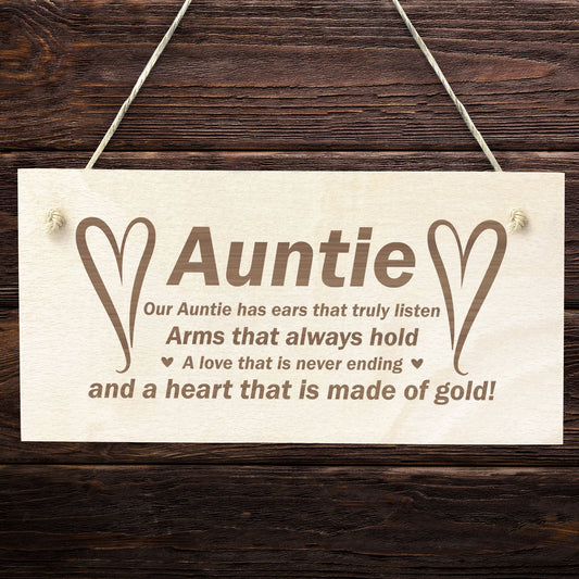 Auntie Gifts Aunt Aunty Birthday Christmas Gifts Wood Sign Gift