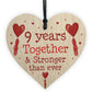 9th Anniversary Gift Wood Heart Perfect Gift For Husband Wife