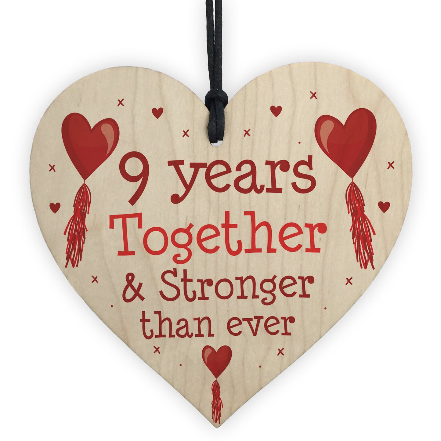 9th Anniversary Gift Wood Heart Perfect Gift For Husband Wife