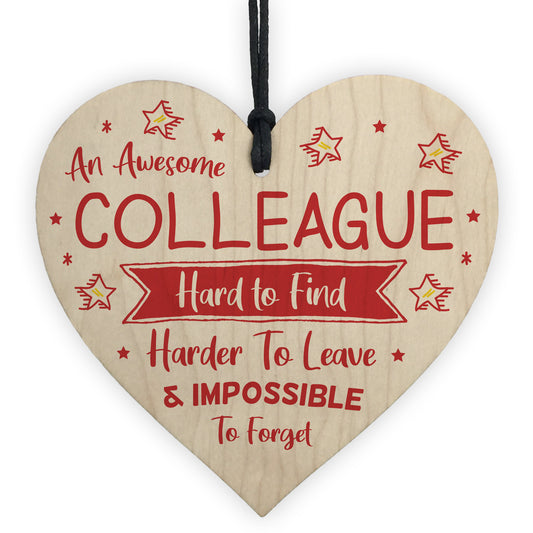 Awesome COLLEAGUE Gift Wood Heart Colleague Birthday Xmas