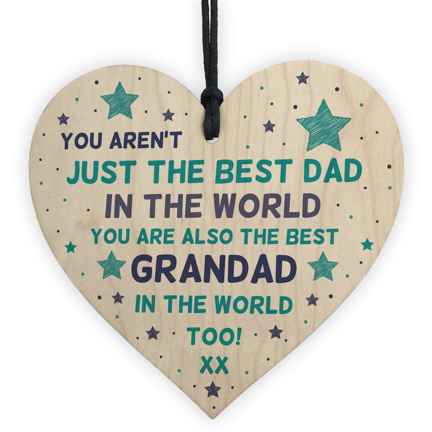 Best Dad Grandad Gift For Fathers Day Birthday Wooden Heart Gift