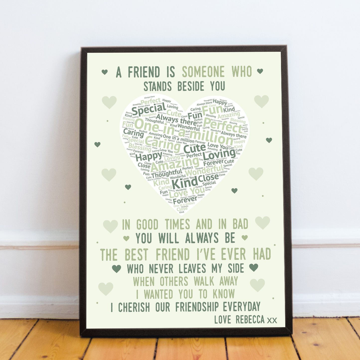 PERSONALISED Word Art Friendship Print For Best Friend Birthday