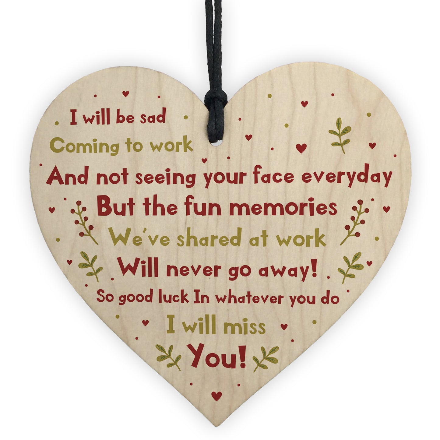 Handmade Colleague Leaving Gift Wood Heart New Job Gift