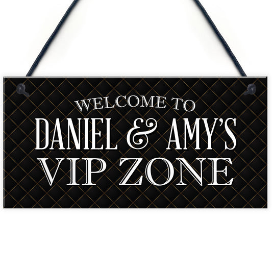 VIP ZONE Sign Personalised Hanging Garden Home Bar Pub Sign