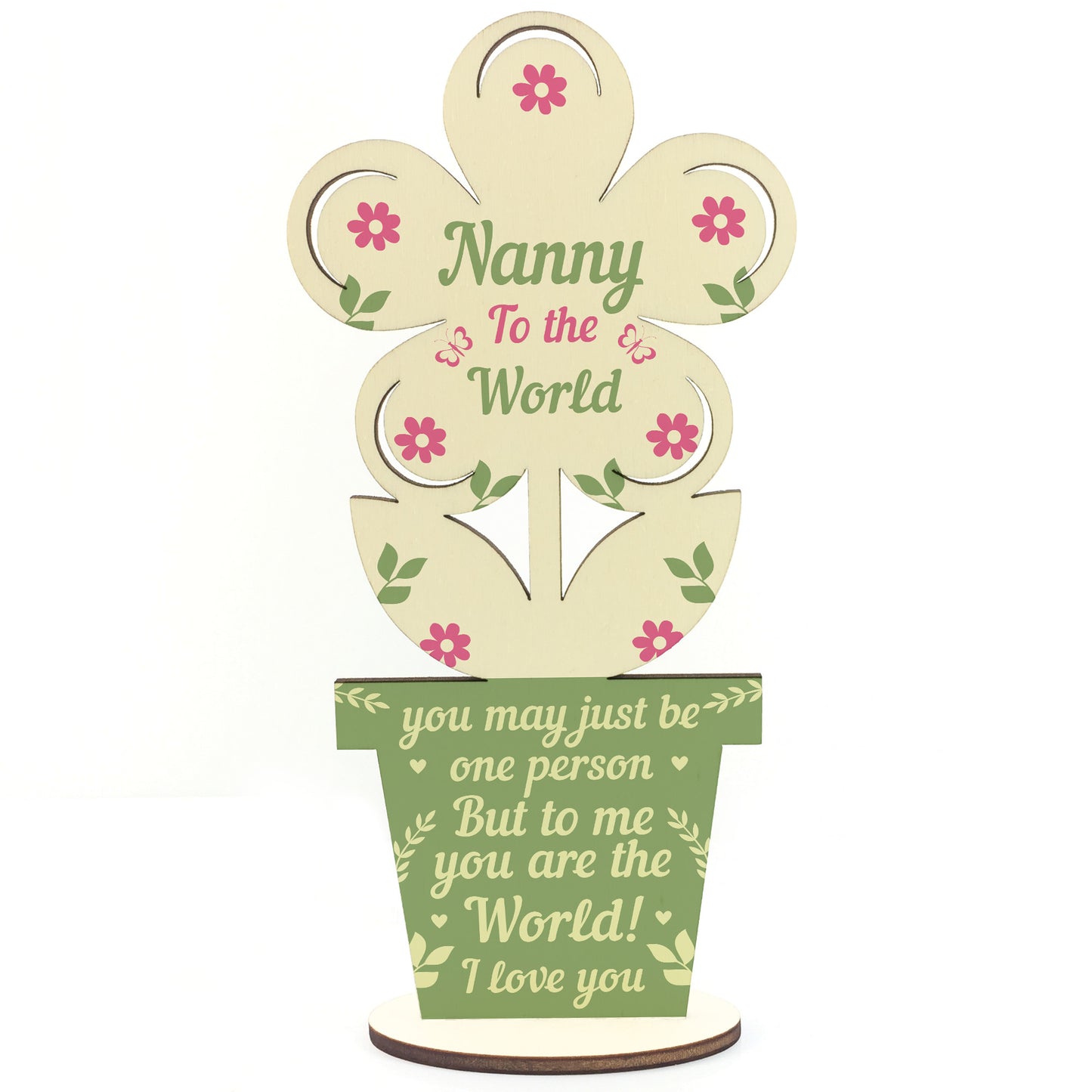 Cute Nanny Gifts Wooden Flower Nanny Birthday Christmas Gifts