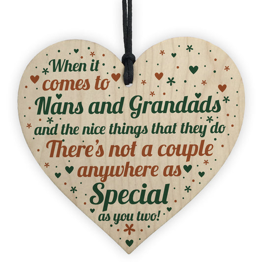 Nan And Grandad Christmas Gift Birthday Gift Wood Heart Keepsake