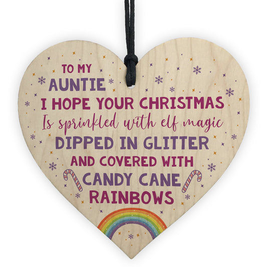 Auntie Plaque Wooden Heart Auntie Birthday Christmas Gift