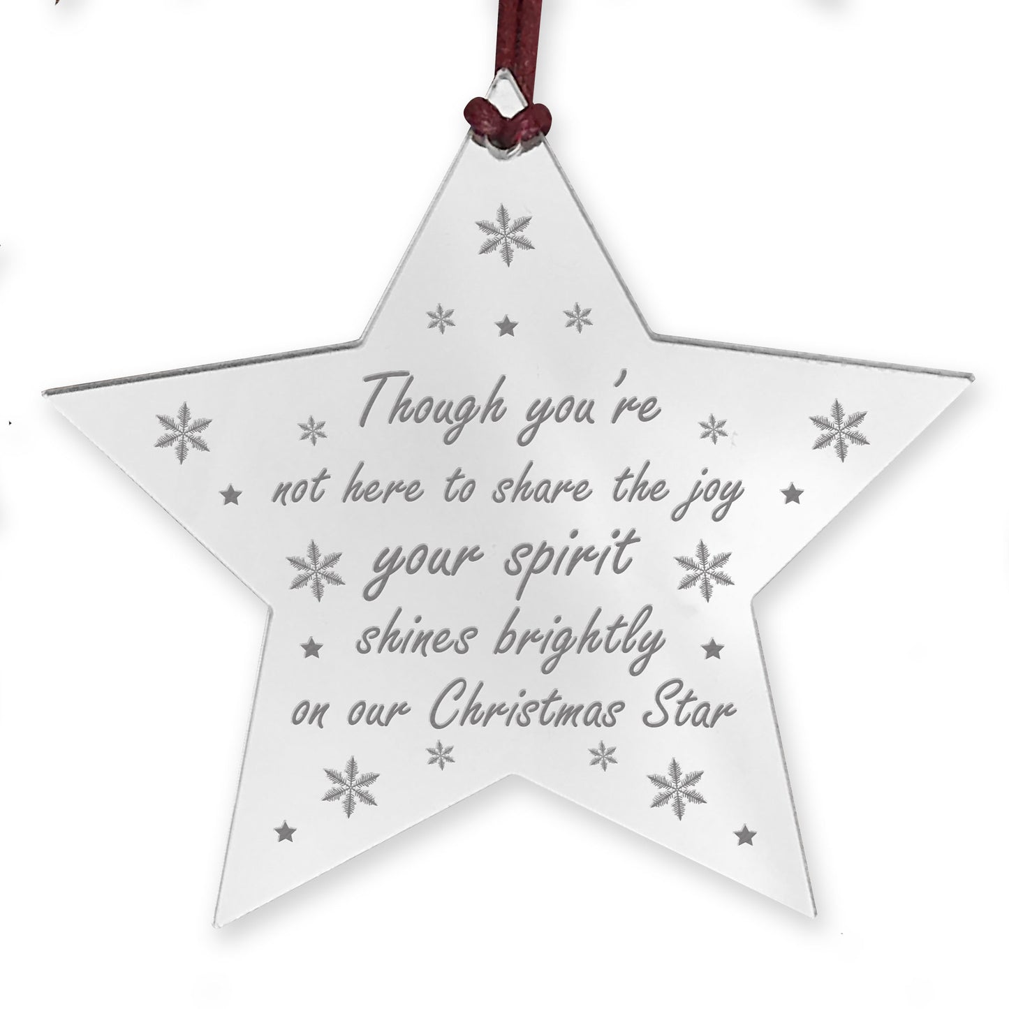 Christmas Tree Memorial Decoration Engraved Star In Memory