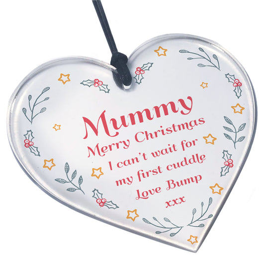 Bump Gift For Mummy Christmas Acrylic Heart Gifts For Mummy