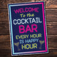 Neon Style Sign Cocktail Bar Sign WELCOME Club Pub Bar Sign
