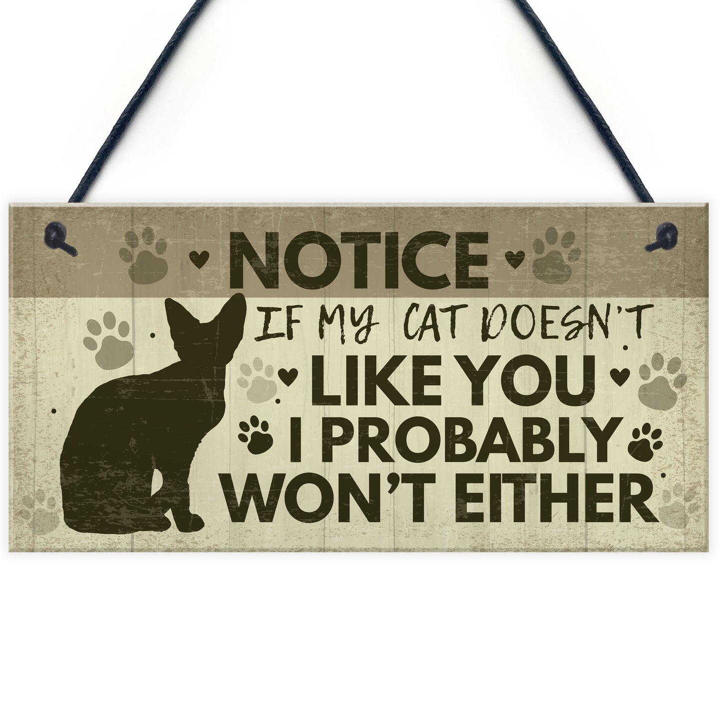 FUNNY Cat Sign For Home Hanging Plaque Funny Pet Sign For Cat