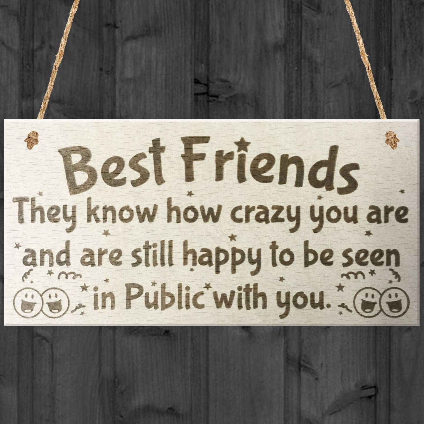 Best Friends Know How Crazy You Are Wooden Hanging Plaque