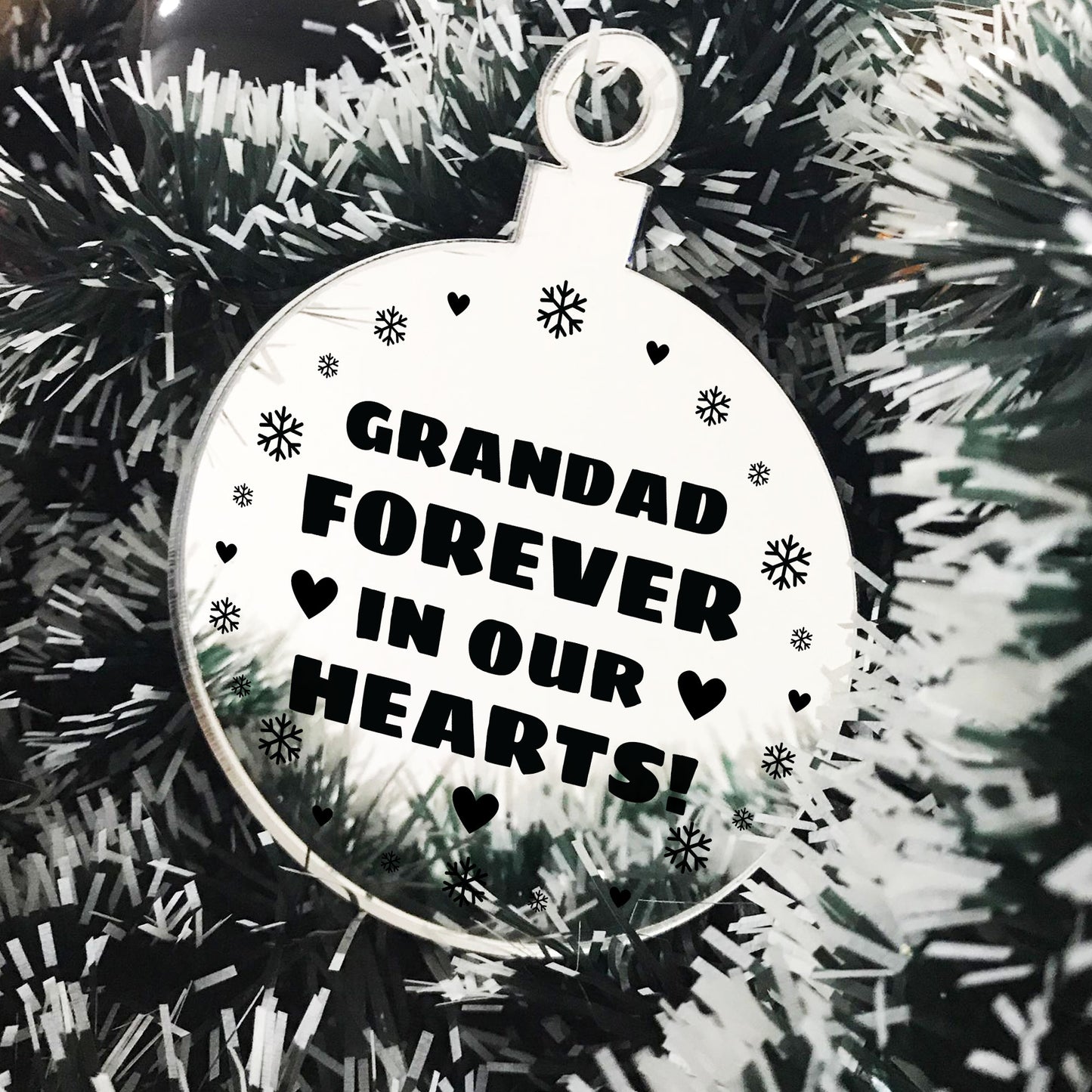 Hanging Acrylic Memorial Christmas Decoration For Grandad